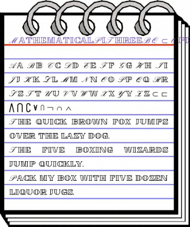 Mathematical Pi 3 BQ Regular animated font preview