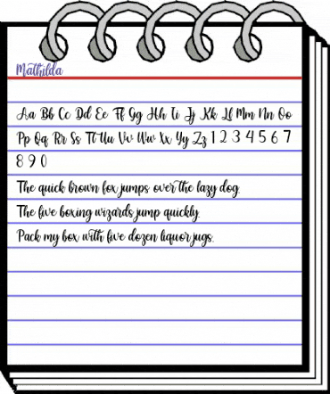 mathilda Regular animated font preview