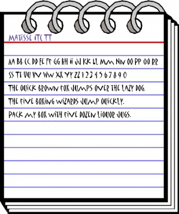 Matisse ITC TT Regular animated font preview