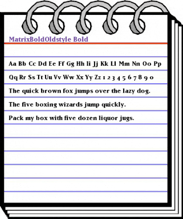 MatrixBoldOldstyle Bold animated font preview MatrixBoldOldstyle Bold animated font preview