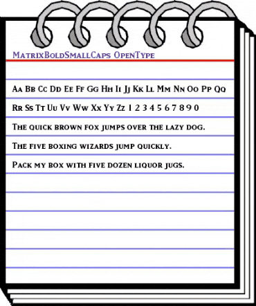 MatrixBoldSmallCaps Regular animated font preview MatrixBoldSmallCaps Regular animated font preview