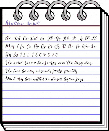 Mattosa Script Regular animated font preview