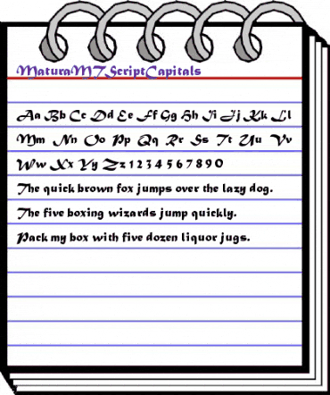 MaturaMTScriptCapitals Roman animated font preview MaturaMTScriptCapitals Roman animated font preview