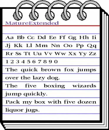 MatureExtended Regular animated font preview