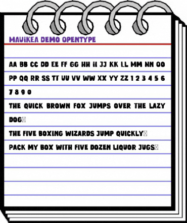 MAUIKEA Demo Regular animated font preview