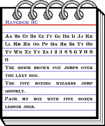 Maverick BE Regular animated font preview