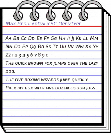 Max-RegularItalicSC Regular animated font preview Max-RegularItalicSC Regular animated font preview