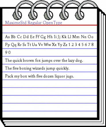 Maxime Std Regular animated font preview Maxime Std Regular animated font preview