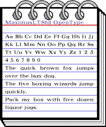 Maximus LT Std Medium animated font preview