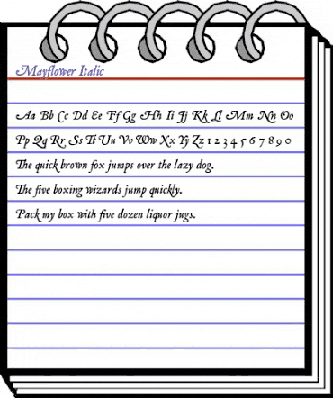 Mayflower Italic Regular animated font preview Mayflower Italic Regular animated font preview