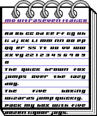 MD UltraSeven ItalicB Regular animated font preview