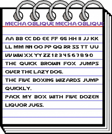 Mecha Oblique Regular animated font preview