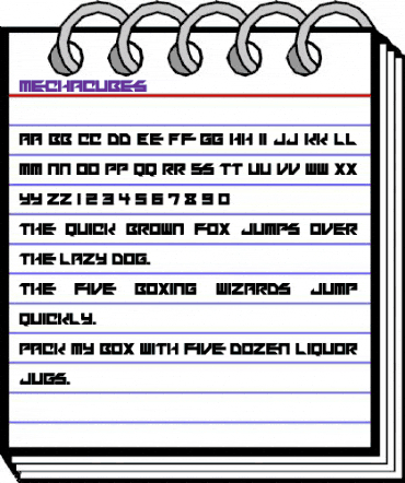 Mechacubes Regular animated font preview