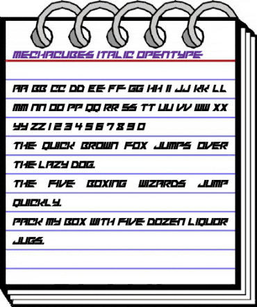 Mechacubes Italic animated font preview