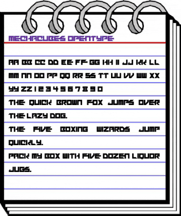 Mechacubes Regular animated font preview