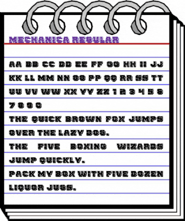 Mechanica Regular animated font preview Mechanica Regular animated font preview