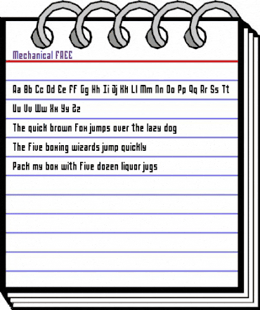 Mechanical FREE Regular animated font preview