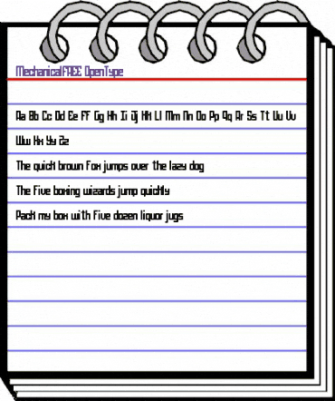 Mechanical FREE Regular animated font preview