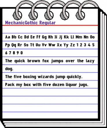 MechanicGothic Regular animated font preview MechanicGothic Regular animated font preview