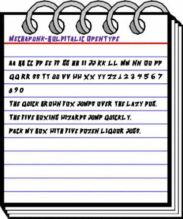 Mechapunk Bold Italic animated font preview Mechapunk Bold Italic animated font preview