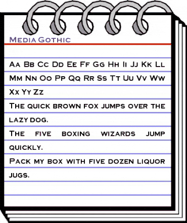Media Gothic Regular animated font preview Media Gothic Regular animated font preview