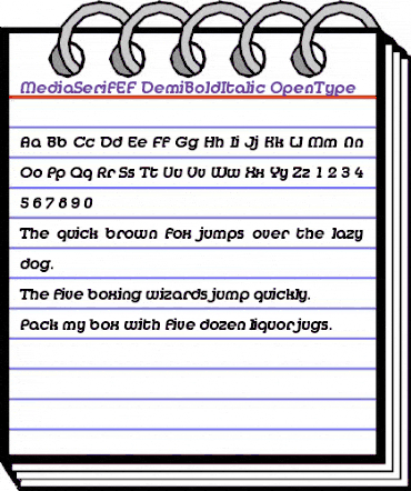 MediaSerifEF DemiBoldItalic animated font preview MediaSerifEF DemiBoldItalic animated font preview
