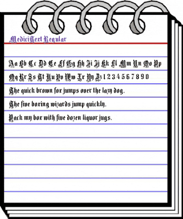 MediciText Regular animated font preview