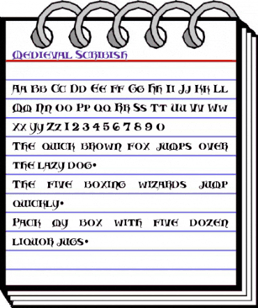 Medieval Scribish Regular animated font preview