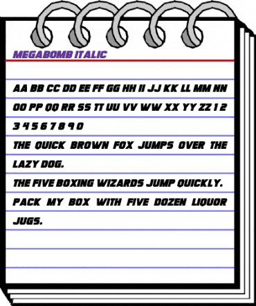 Megabomb Italic animated font preview Megabomb Italic animated font preview