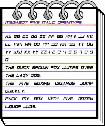 Megabot Five Italic animated font preview Megabot Five Italic animated font preview