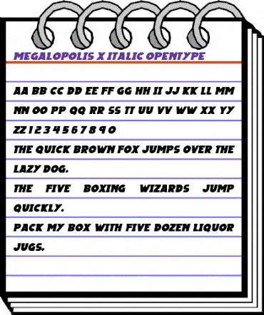 Megalopolis X Italic animated font preview Megalopolis X Italic animated font preview