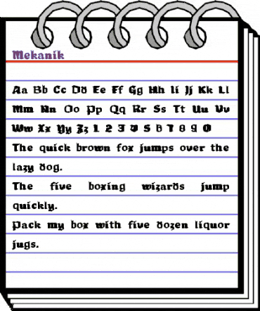 Mekanik Regular animated font preview Mekanik Regular animated font preview