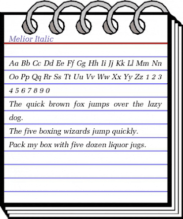 Melior RomanItalic animated font preview Melior RomanItalic animated font preview