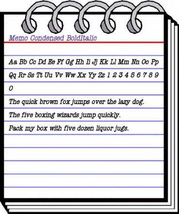 Memo Condensed BoldItalic animated font preview Memo Condensed BoldItalic animated font preview