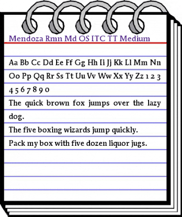 Mendoza Rmn Md OS ITC TT Medium animated font preview
