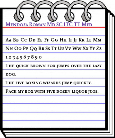 Mendoza Roman Md SC ITC TT Med animated font preview Mendoza Roman Md SC ITC TT Med animated font preview