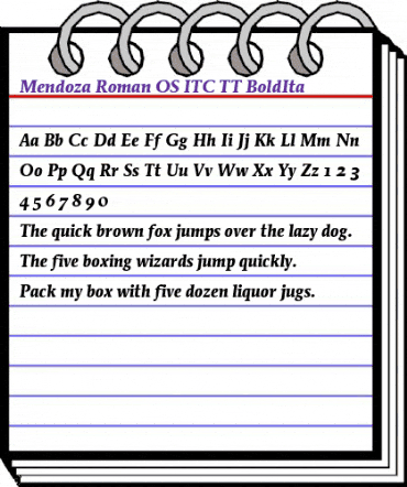 Mendoza Roman OS ITC TT BoldIta animated font preview Mendoza Roman OS ITC TT BoldIta animated font preview