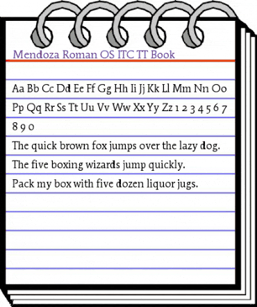 Mendoza Roman OS ITC TT Book animated font preview