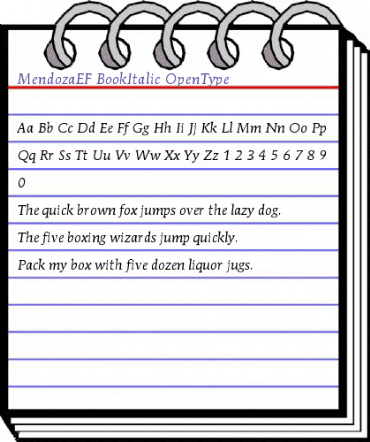 MendozaEF BookItalic animated font preview MendozaEF BookItalic animated font preview