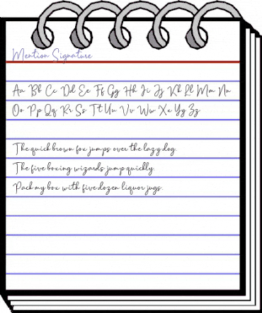 Mention Signature Regular animated font preview Mention Signature Regular animated font preview