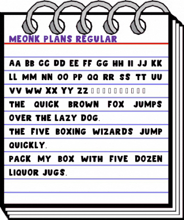 Meonk Plans Regular animated font preview