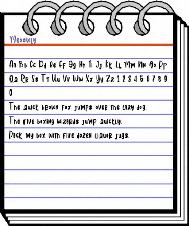 Meoowly Regular animated font preview