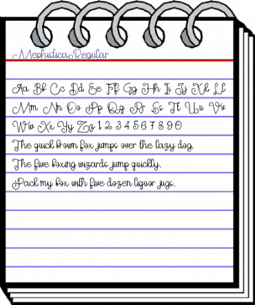 Mephistica Regular animated font preview