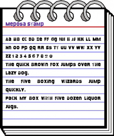 Meposa Stamp Regular animated font preview Meposa Stamp Regular animated font preview