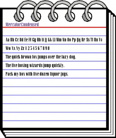 MercatorCondensed Regular animated font preview