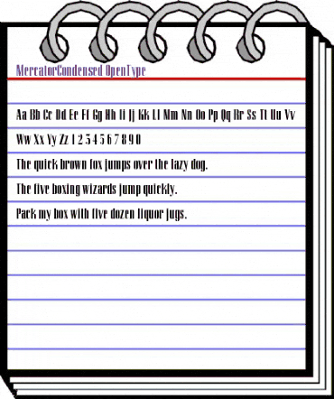 MercatorCondensed Regular animated font preview