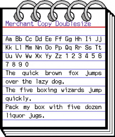Merchant Copy Doublesize Regular animated font preview