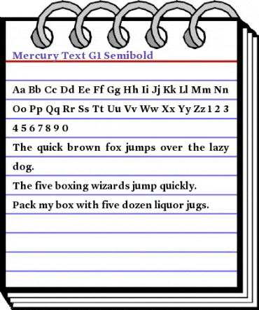 Mercury Text G1 SemiBold animated font preview
