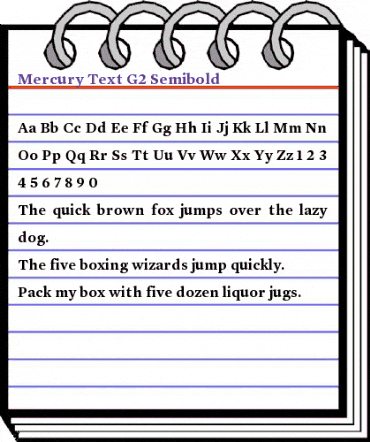 Mercury Text G2 SemiBold animated font preview