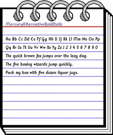 Mercury Bold Italic animated font preview Mercury Bold Italic animated font preview